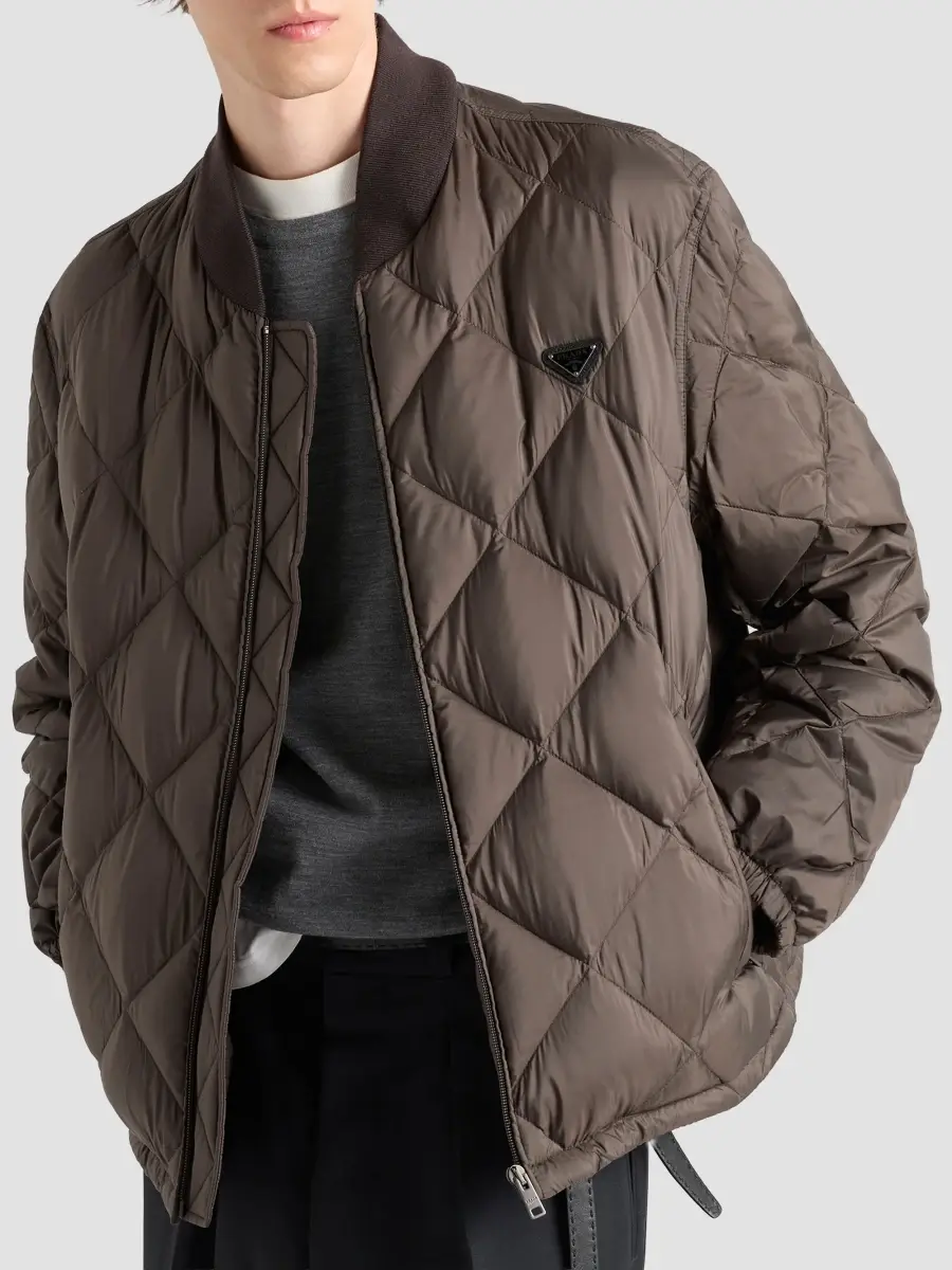 Prada Men's Short Technical Fabric Down Jacket | Thumbnail 3
