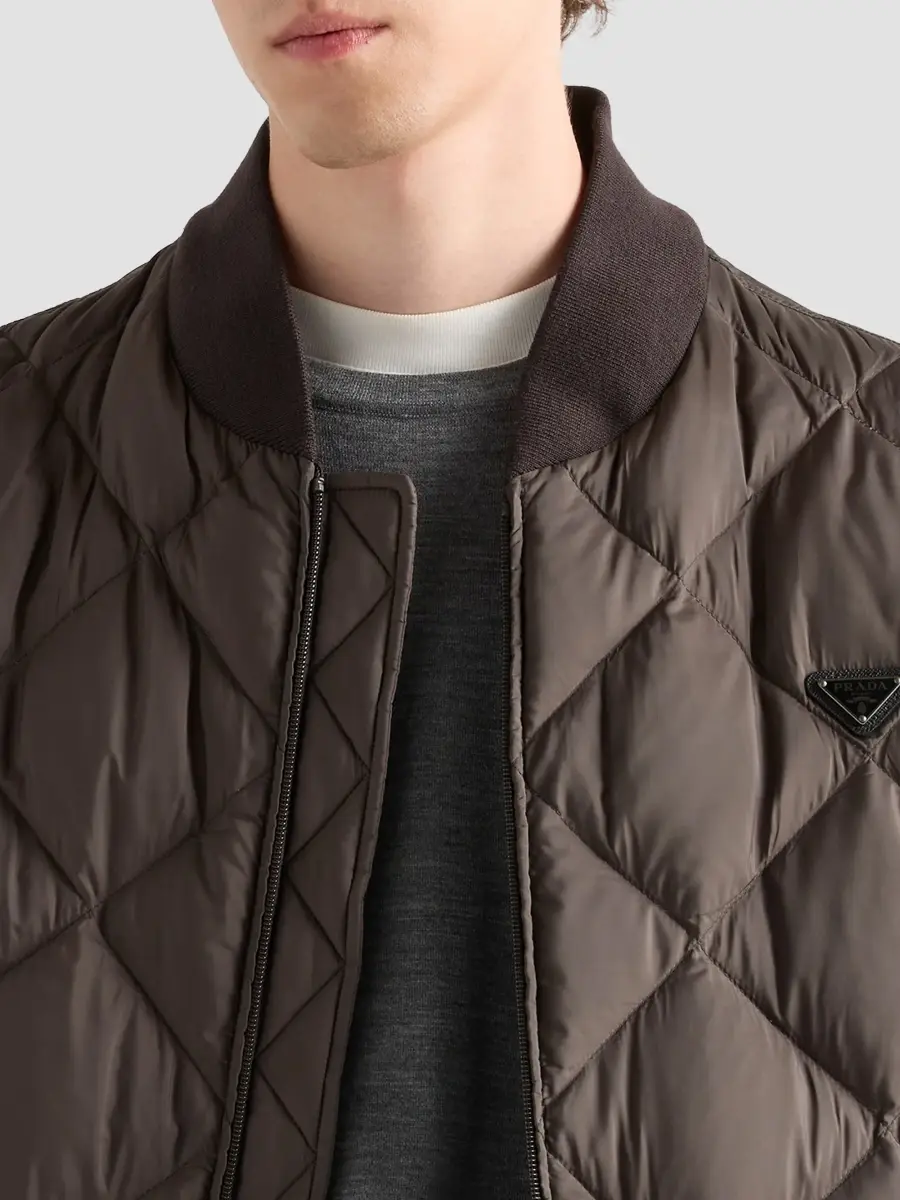 Prada Men's Short Technical Fabric Down Jacket | Thumbnail 5