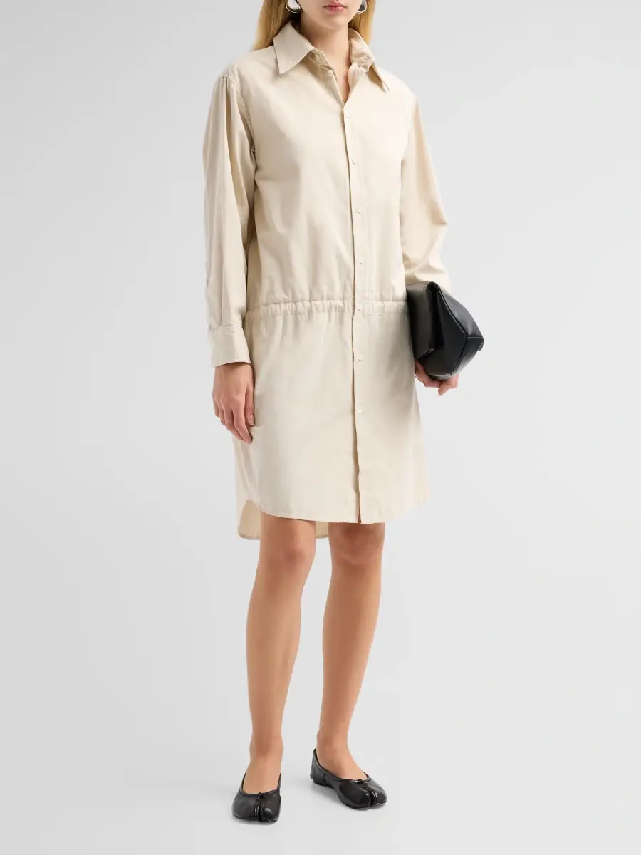 MM6 Maison Martin Margiela Women's Cotton Drawstring Knee-length Shirtdress | Thumbnail 4 MM6 Maison Martin Margiela Women's Cotton Drawstring Knee-length Shirtdress | Thumbnail 4