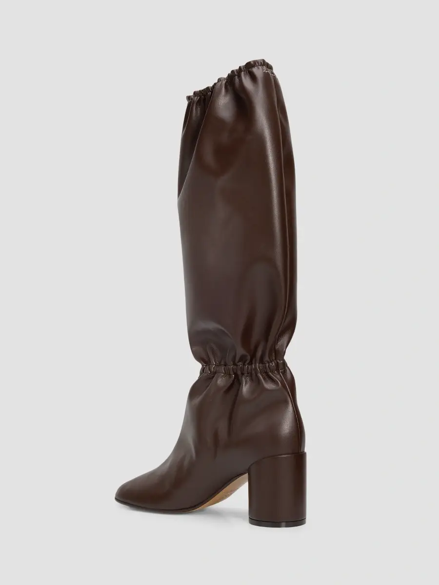 MM6 MAISON MARGIELA Women's Tall Faux Leather Anatomic Boots | Thumbnail 4 MM6 MAISON MARGIELA Women's Tall Faux Leather Anatomic Boots | Thumbnail 4