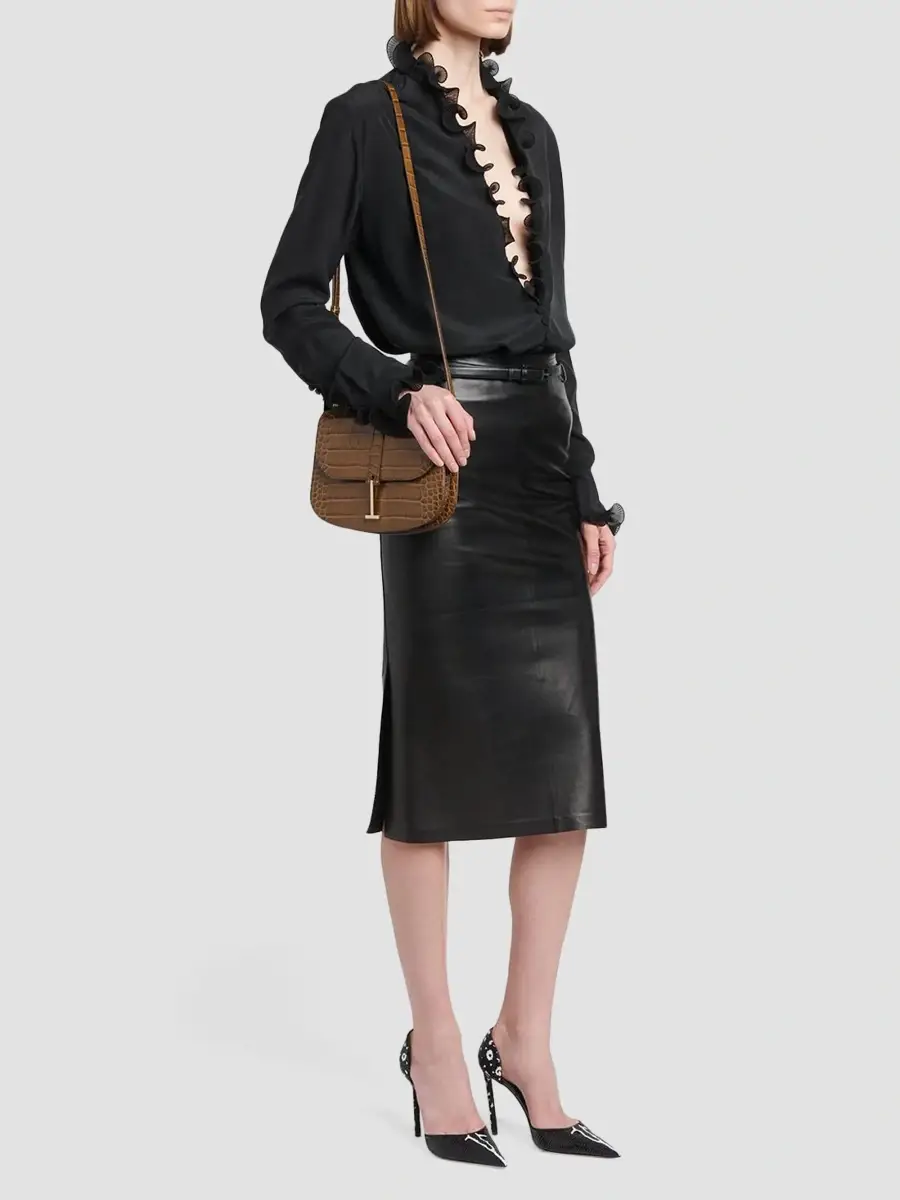 Tom Ford Women's Arc Small Croc-Embossed Shoulder Bag | Thumbnail 5