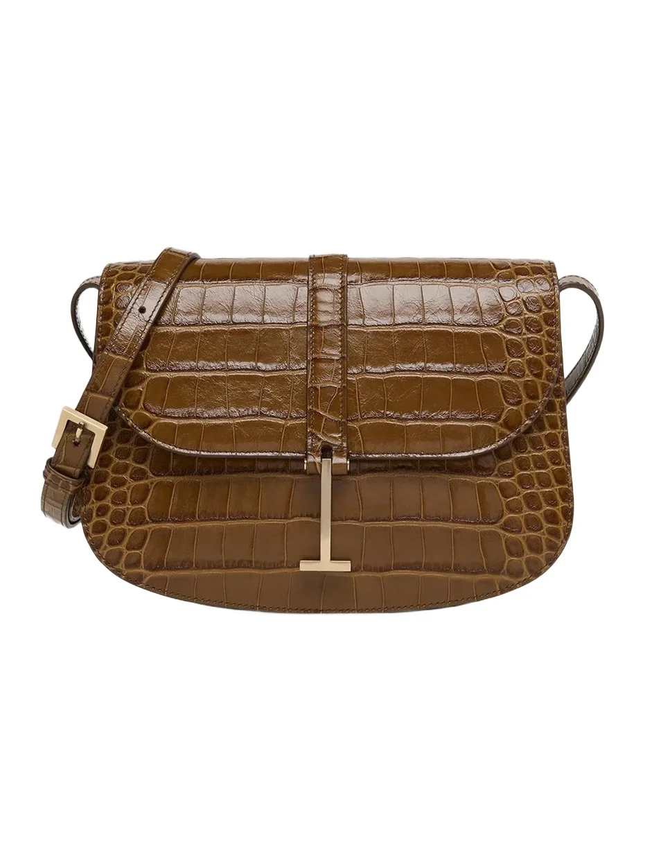 Tom Ford Women's Arc Small Croc-Embossed Shoulder Bag