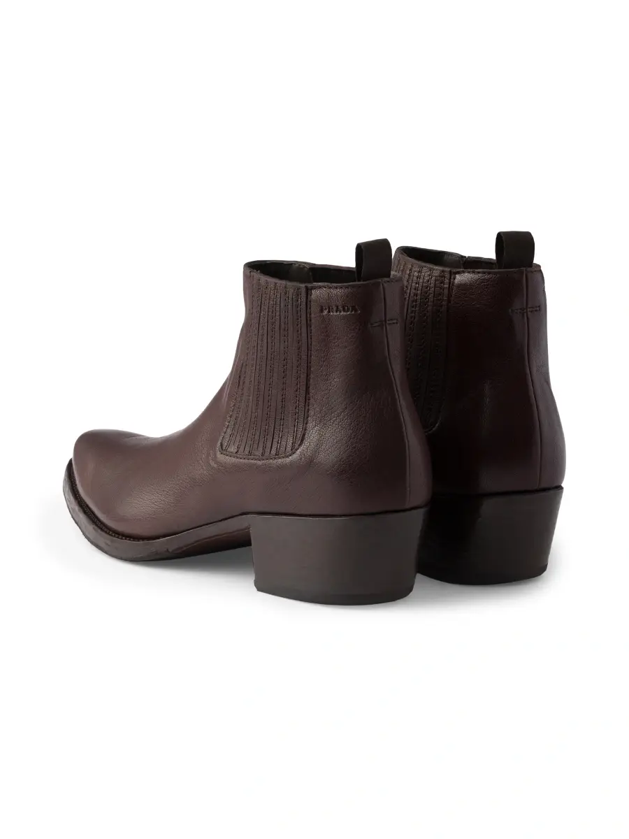 Prada Men's Leather Chelsea Boots | Thumbnail 3 Prada Men's Leather Chelsea Boots | Thumbnail 3
