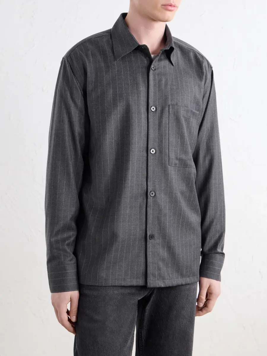NN07 Freddy 10052 Pinstriped Wool-Blend Flannel Shirt - Men | Thumbnail 3