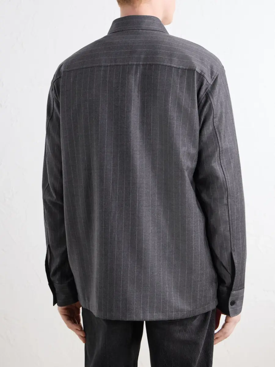 NN07 Freddy 10052 Pinstriped Wool-Blend Flannel Shirt - Men | Thumbnail 4