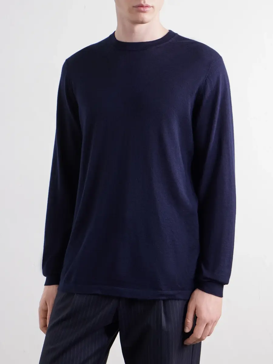 Thom Sweeney Cashmere and Silk-Blend Sweater - Men | Thumbnail 3