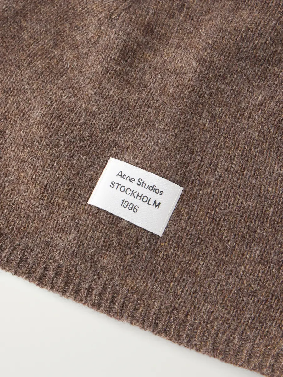 Acne Studios Kassias Logo-Appliquéd Rib-Trimmed Cashmere Beanie - Men | Thumbnail 4 Acne Studios Kassias Logo-Appliquéd Rib-Trimmed Cashmere Beanie - Men | Thumbnail 4