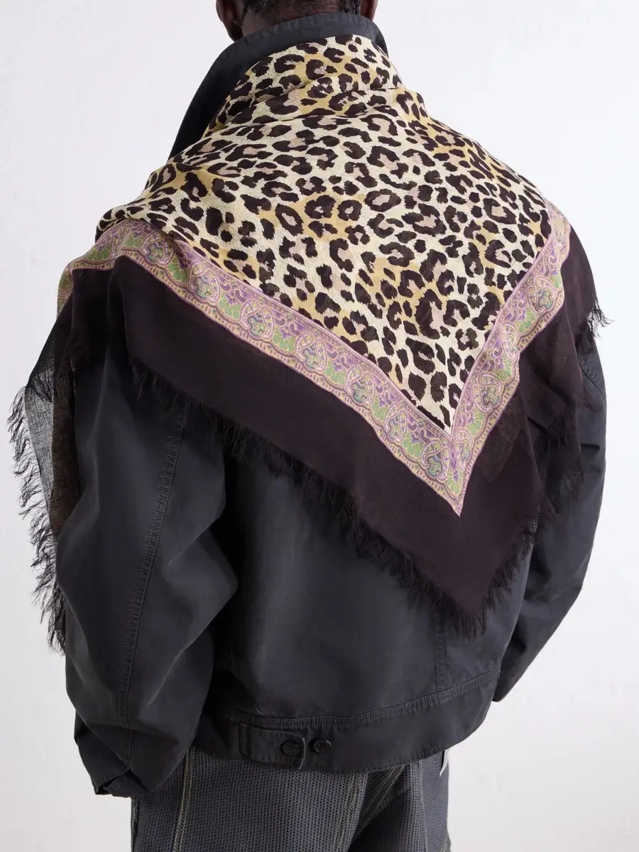 KAPITAL Fringed Printed Gauze Scarf - Men | Thumbnail 5