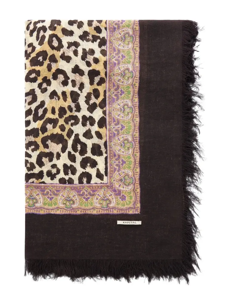 KAPITAL Fringed Printed Gauze Scarf - Men