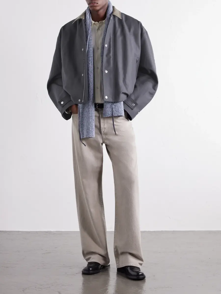 Acne Studios Opado Leather-Trimmed Cotton-Satin Blouson Jacket - Men | Thumbnail 2 Acne Studios Opado Leather-Trimmed Cotton-Satin Blouson Jacket - Men | Thumbnail 2