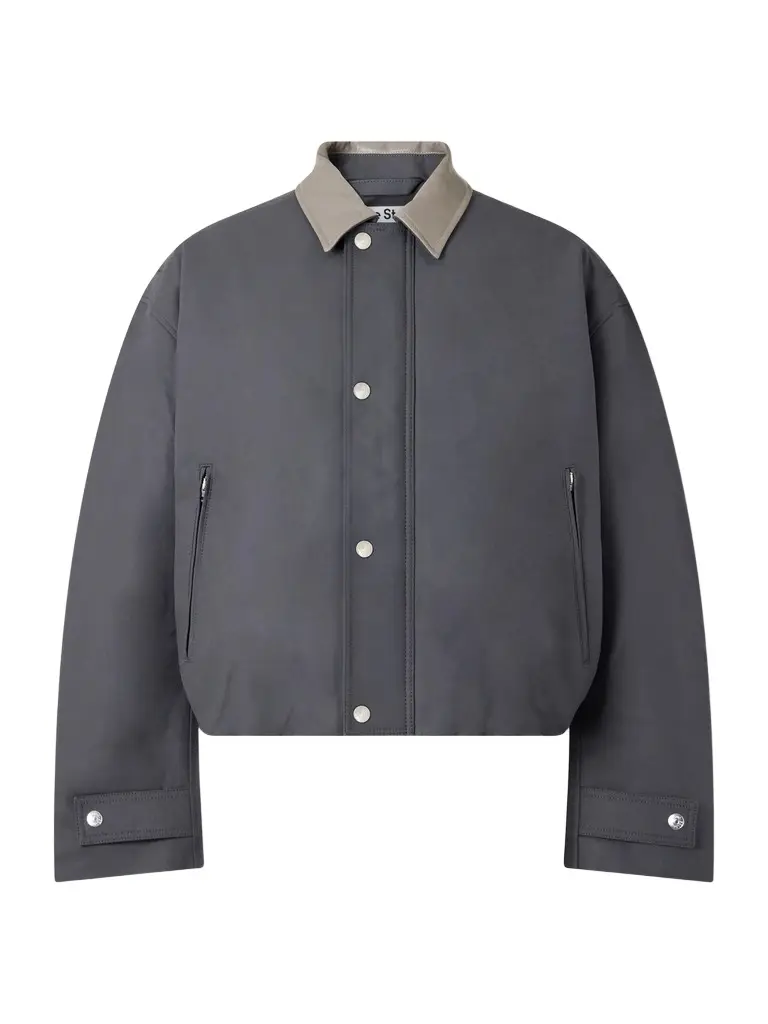 Opado Leather-Trimmed Cotton-Satin Blouson Jacket - Men Opado Leather-Trimmed Cotton-Satin Blouson Jacket - Men