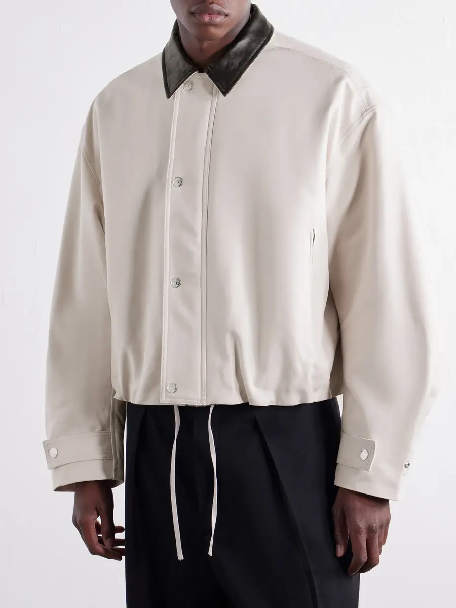 Acne Studios Opado Leather-Trimmed Cotton-Satin Blouson Jacket - Men | Thumbnail 3 Acne Studios Opado Leather-Trimmed Cotton-Satin Blouson Jacket - Men | Thumbnail 3