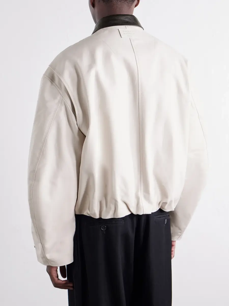 Acne Studios Opado Leather-Trimmed Cotton-Satin Blouson Jacket - Men | Thumbnail 4 Acne Studios Opado Leather-Trimmed Cotton-Satin Blouson Jacket - Men | Thumbnail 4