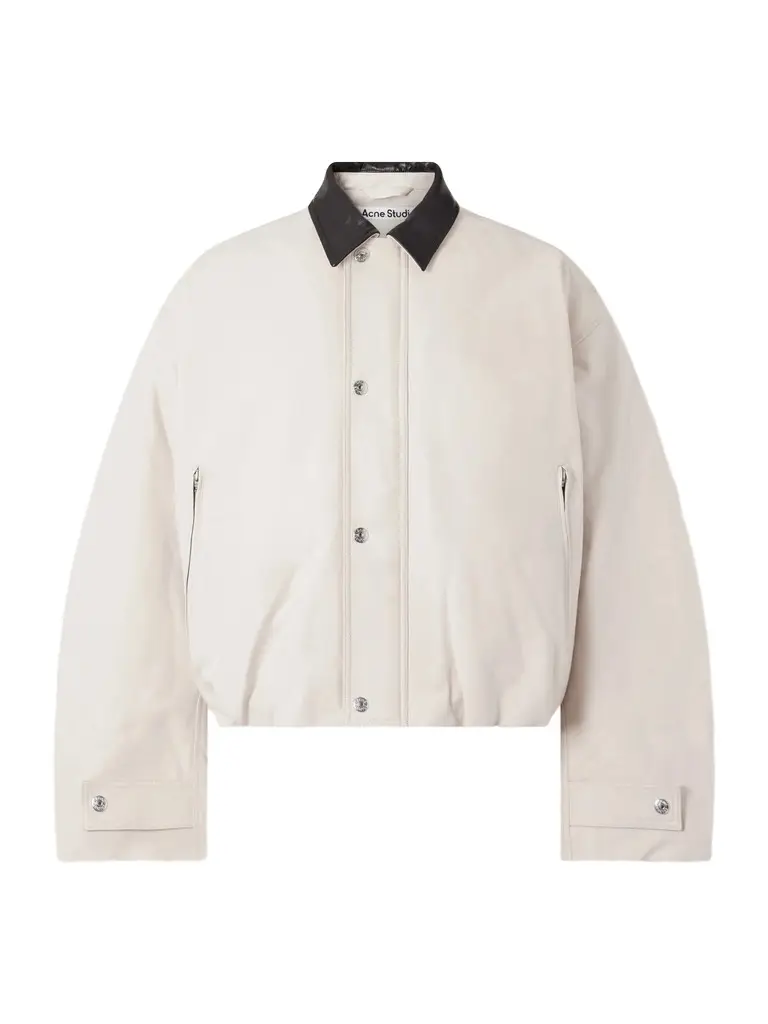 Acne Studios Opado Leather-Trimmed Cotton-Satin Blouson Jacket - Men