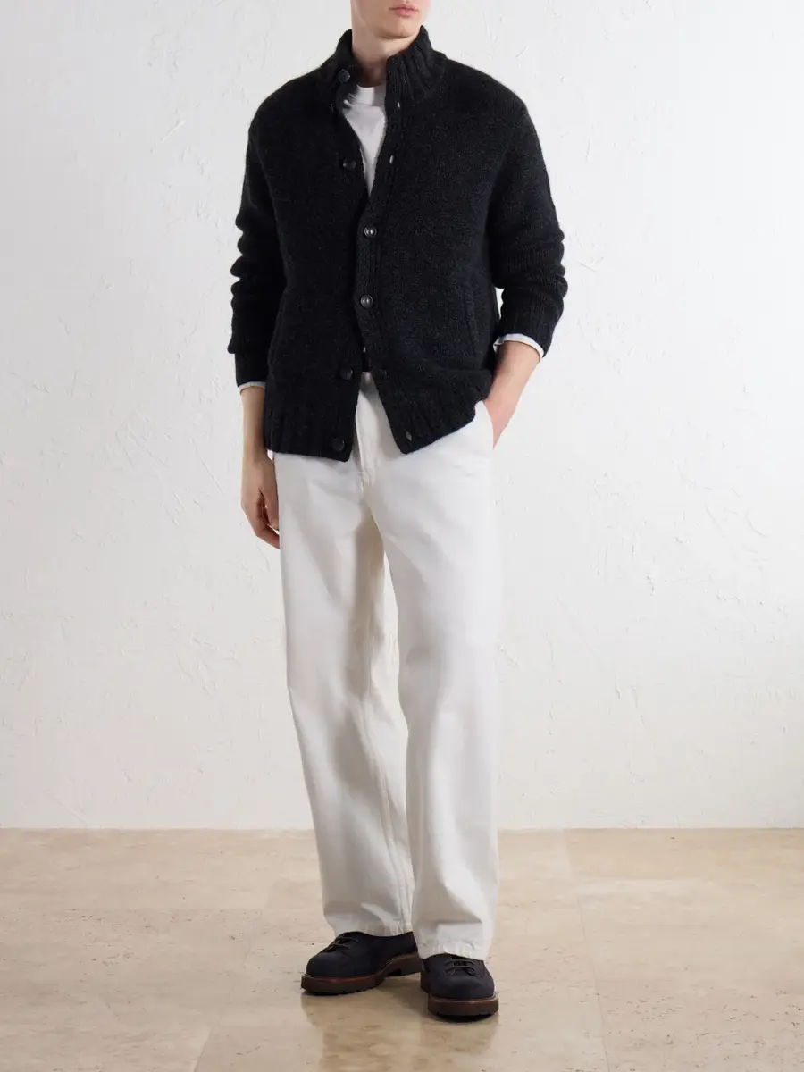 N.Peal Shearling-Trimmed Cashmere Cardigan - Men | Thumbnail 2 N.Peal Shearling-Trimmed Cashmere Cardigan - Men | Thumbnail 2