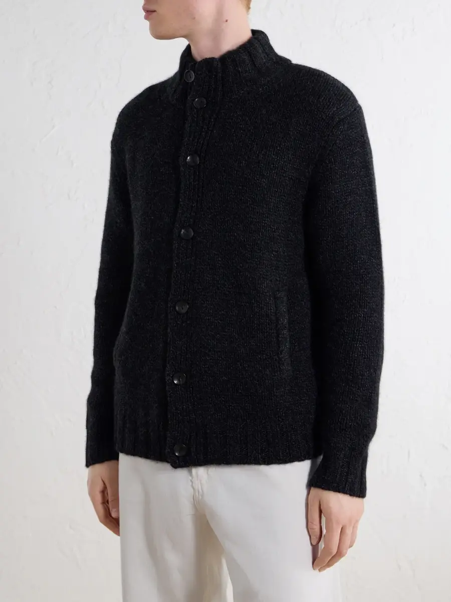 N.Peal Shearling-Trimmed Cashmere Cardigan - Men | Thumbnail 3 N.Peal Shearling-Trimmed Cashmere Cardigan - Men | Thumbnail 3