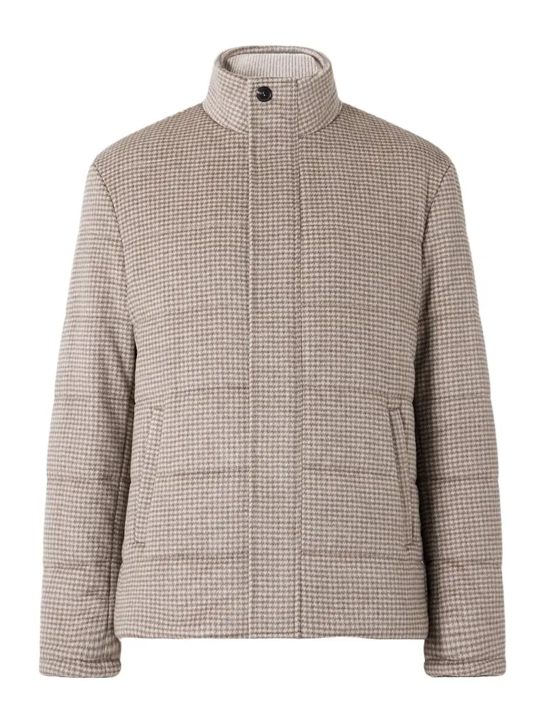 Quilted Houndstooth Cashmere Jacket - Men Quilted Houndstooth Cashmere Jacket - Men