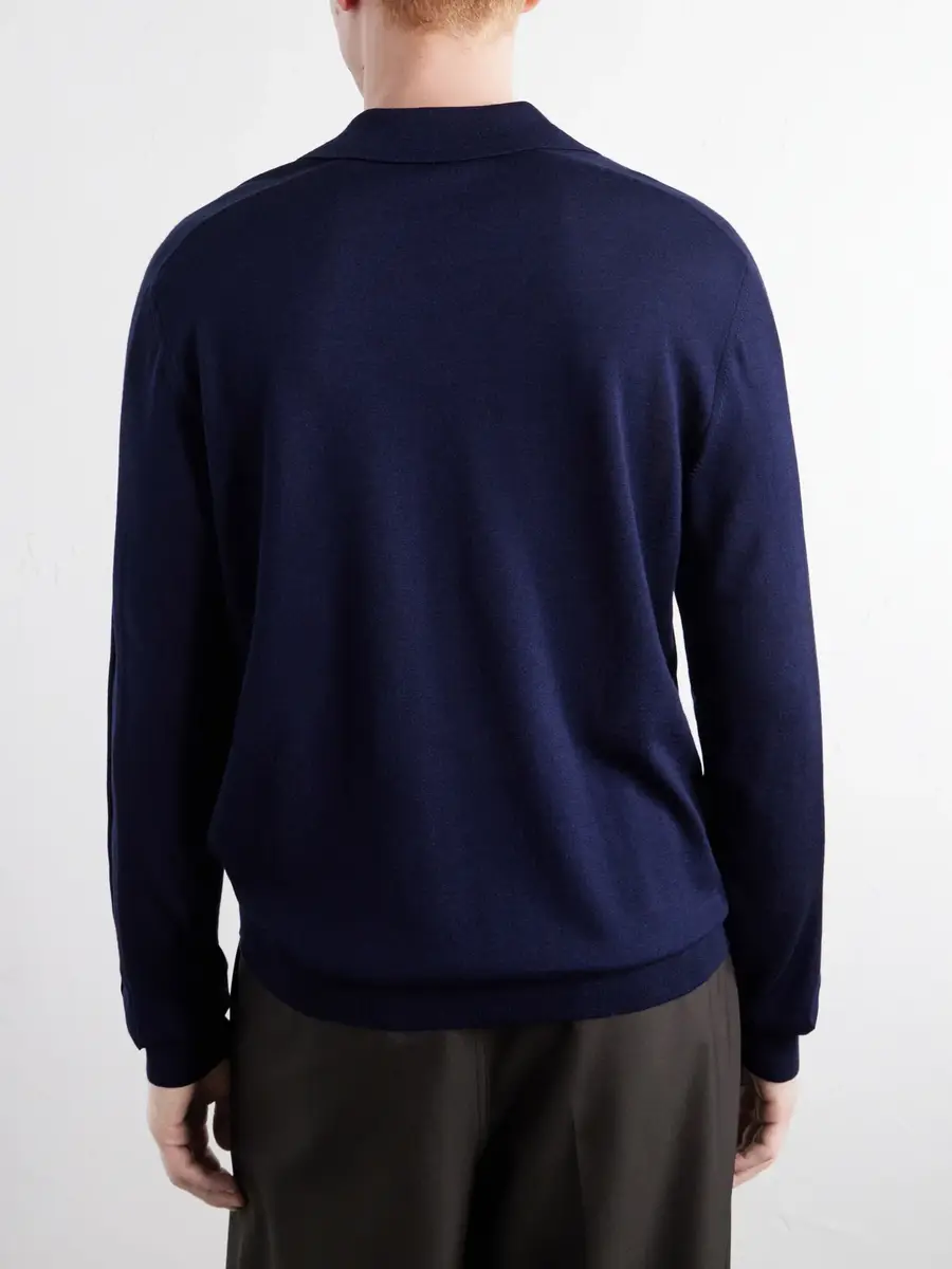 MR P. Rib-Trimmed Merino Wool and Silk-Blend Polo Shirt - Men | Thumbnail 4 MR P. Rib-Trimmed Merino Wool and Silk-Blend Polo Shirt - Men | Thumbnail 4