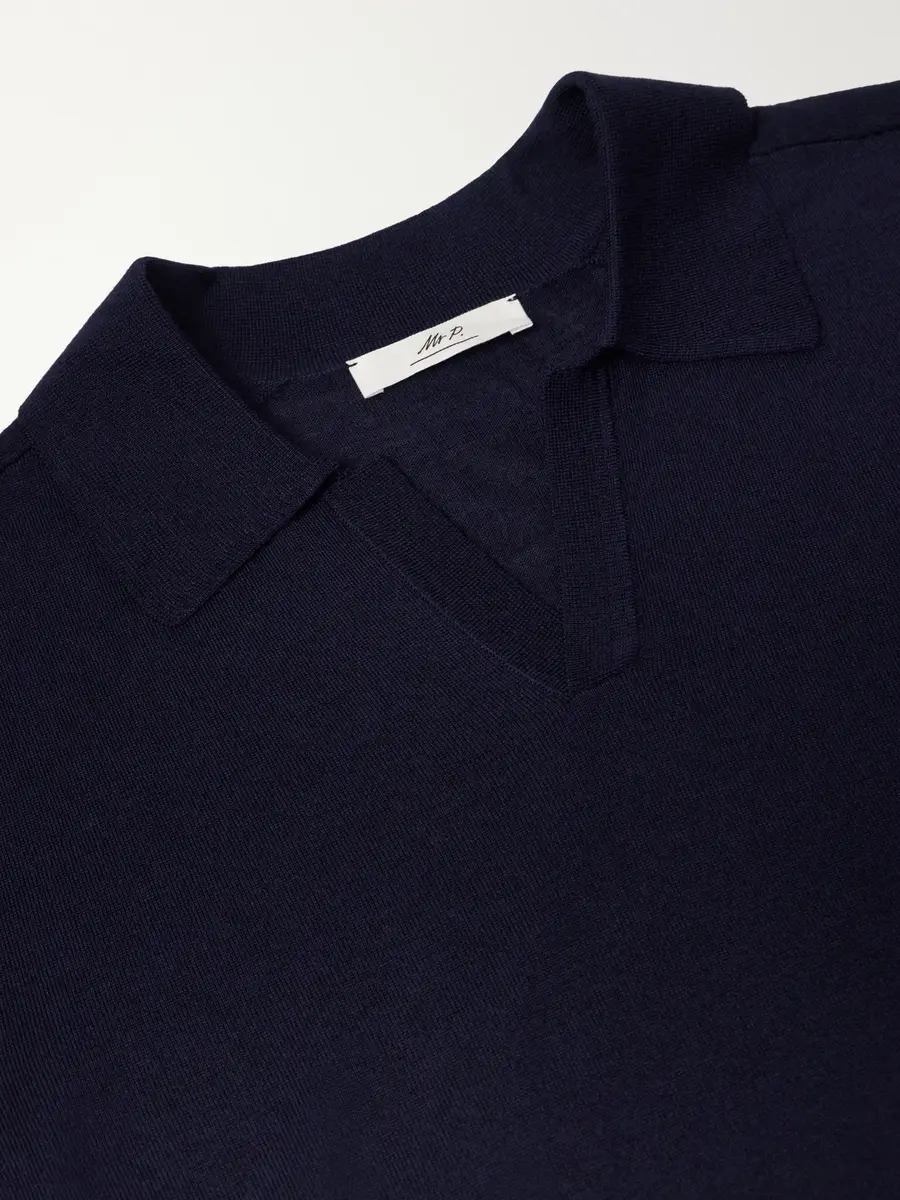 MR P. Rib-Trimmed Merino Wool and Silk-Blend Polo Shirt - Men | Thumbnail 6 MR P. Rib-Trimmed Merino Wool and Silk-Blend Polo Shirt - Men | Thumbnail 6