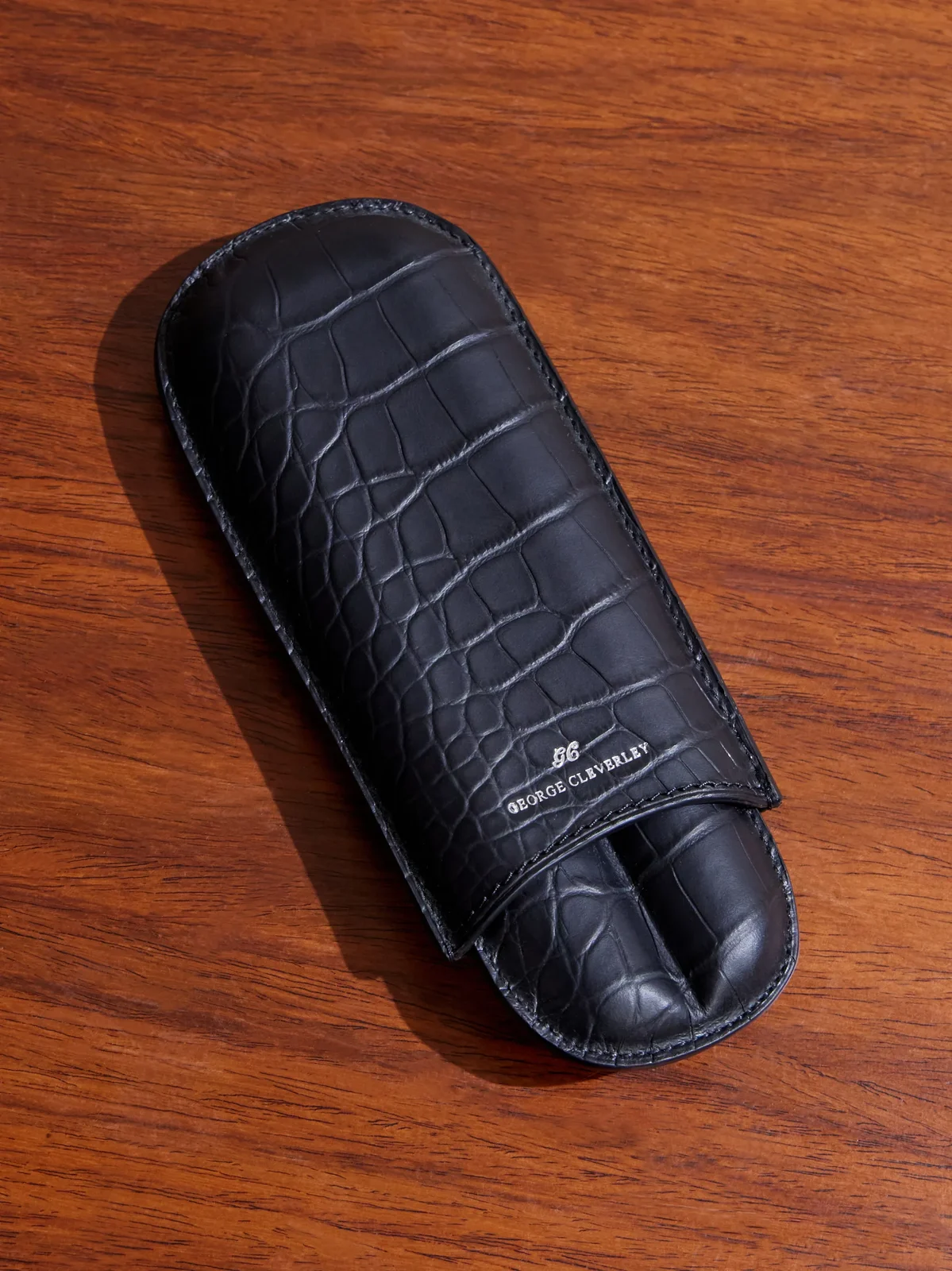 George Cleverley Croc-Effect Leather Cigar Holder - Men