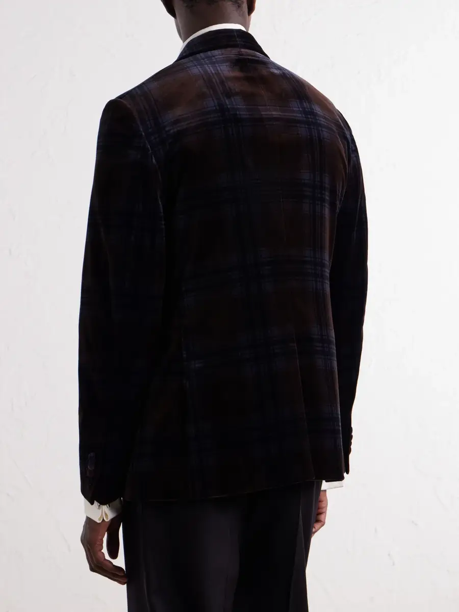 MR P. Shawl-Collar Checked Cotton-Velvet Tuxedo Jacket - Men | Thumbnail 4 MR P. Shawl-Collar Checked Cotton-Velvet Tuxedo Jacket - Men | Thumbnail 4