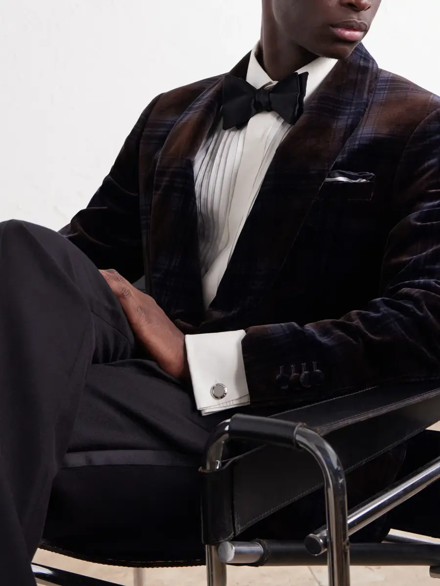 MR P. Shawl-Collar Checked Cotton-Velvet Tuxedo Jacket - Men | Thumbnail 5 MR P. Shawl-Collar Checked Cotton-Velvet Tuxedo Jacket - Men | Thumbnail 5