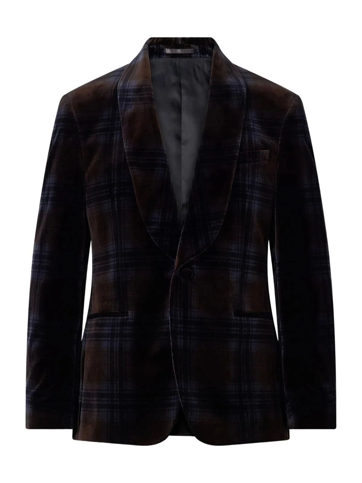 MR P. Shawl-Collar Checked Cotton-Velvet Tuxedo Jacket - Men