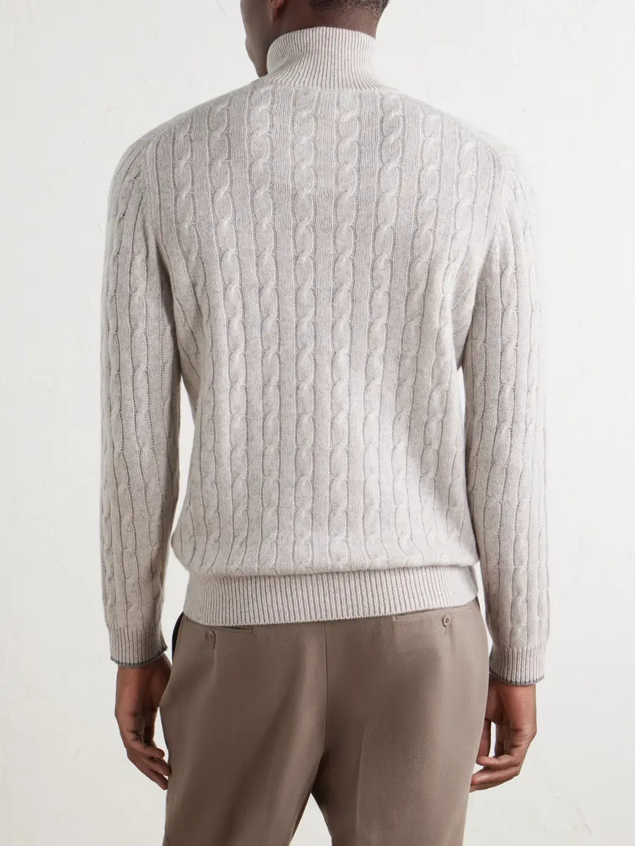 N.Peal Albemarle Cable Cashmere Half-Zip Sweater - Men | Thumbnail 4 N.Peal Albemarle Cable Cashmere Half-Zip Sweater - Men | Thumbnail 4