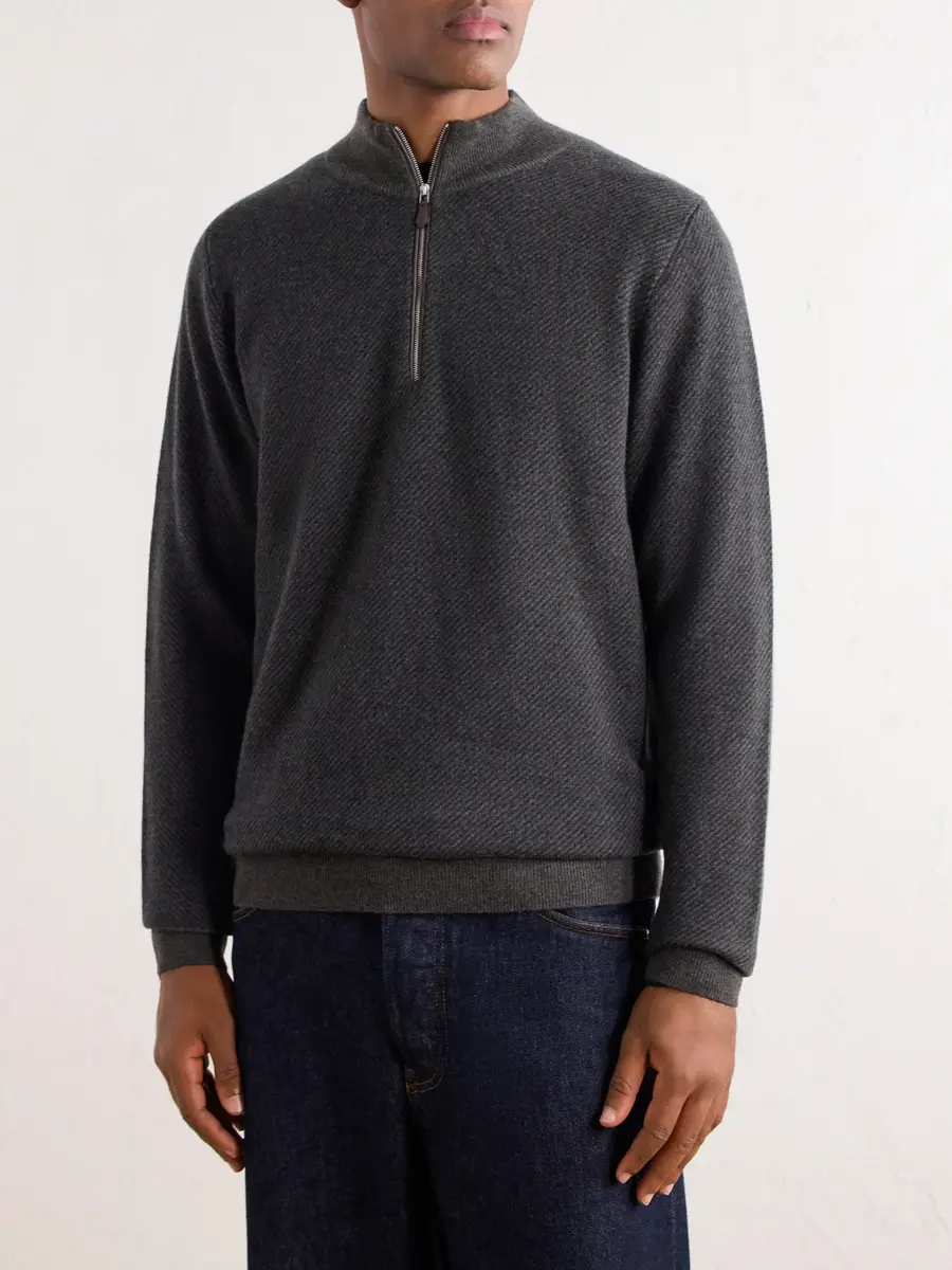 N.Peal Temple Cashmere Half-Zip Sweater - Men | Thumbnail 3