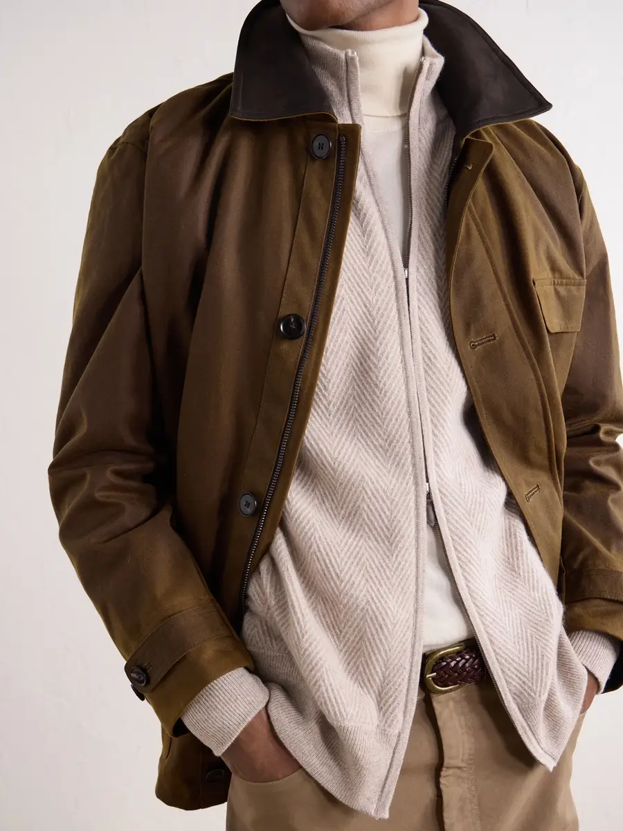 N.Peal Knightsbridge Herringbone Cashmere Zip-Up Cardigan - Men | Thumbnail 5 N.Peal Knightsbridge Herringbone Cashmere Zip-Up Cardigan - Men | Thumbnail 5