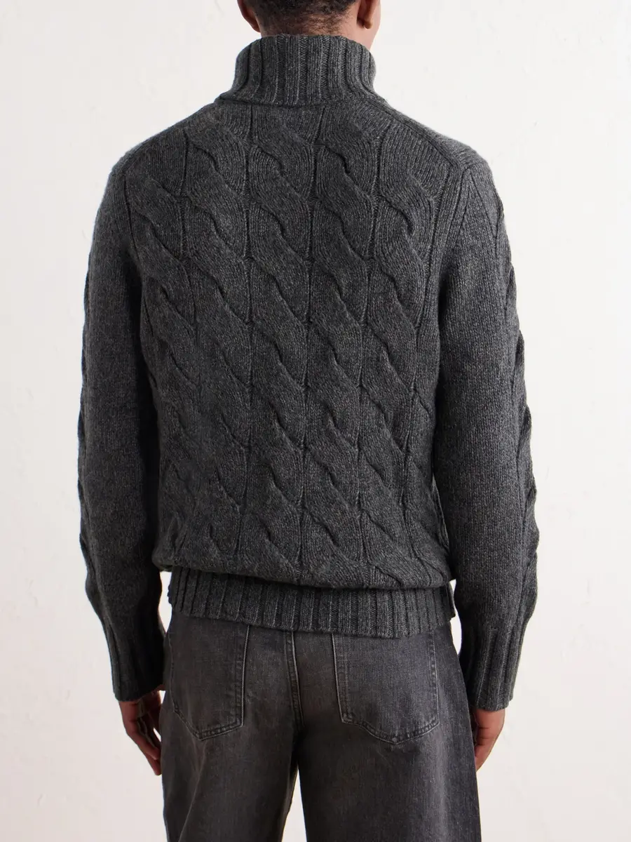 N.Peal Cashmere Cable-Knit Rollneck Sweater - Men | Thumbnail 4 N.Peal Cashmere Cable-Knit Rollneck Sweater - Men | Thumbnail 4