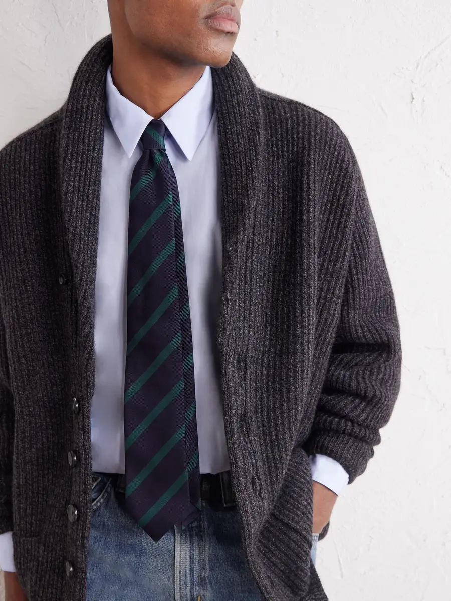 N.Peal Kensington Shawl-Collar Ribbed Cashmere Cardigan - Men | Thumbnail 6