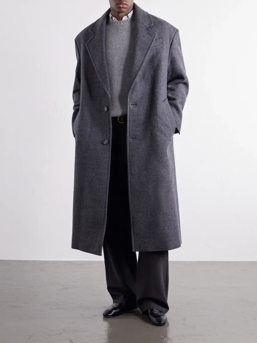 AMI PARIS Boiled Virgin Wool-Gabardine Coat - Men | Thumbnail 2 AMI PARIS Boiled Virgin Wool-Gabardine Coat - Men | Thumbnail 2