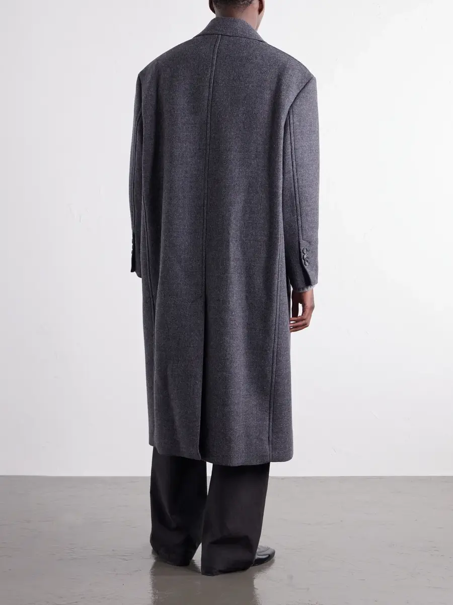 AMI PARIS Boiled Virgin Wool-Gabardine Coat - Men | Thumbnail 4 AMI PARIS Boiled Virgin Wool-Gabardine Coat - Men | Thumbnail 4