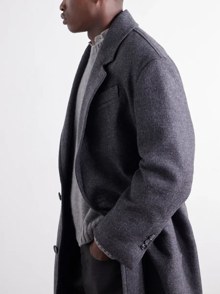 AMI PARIS Boiled Virgin Wool-Gabardine Coat - Men | Thumbnail 5 AMI PARIS Boiled Virgin Wool-Gabardine Coat - Men | Thumbnail 5