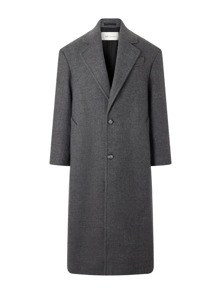 AMI PARIS Boiled Virgin Wool-Gabardine Coat - Men