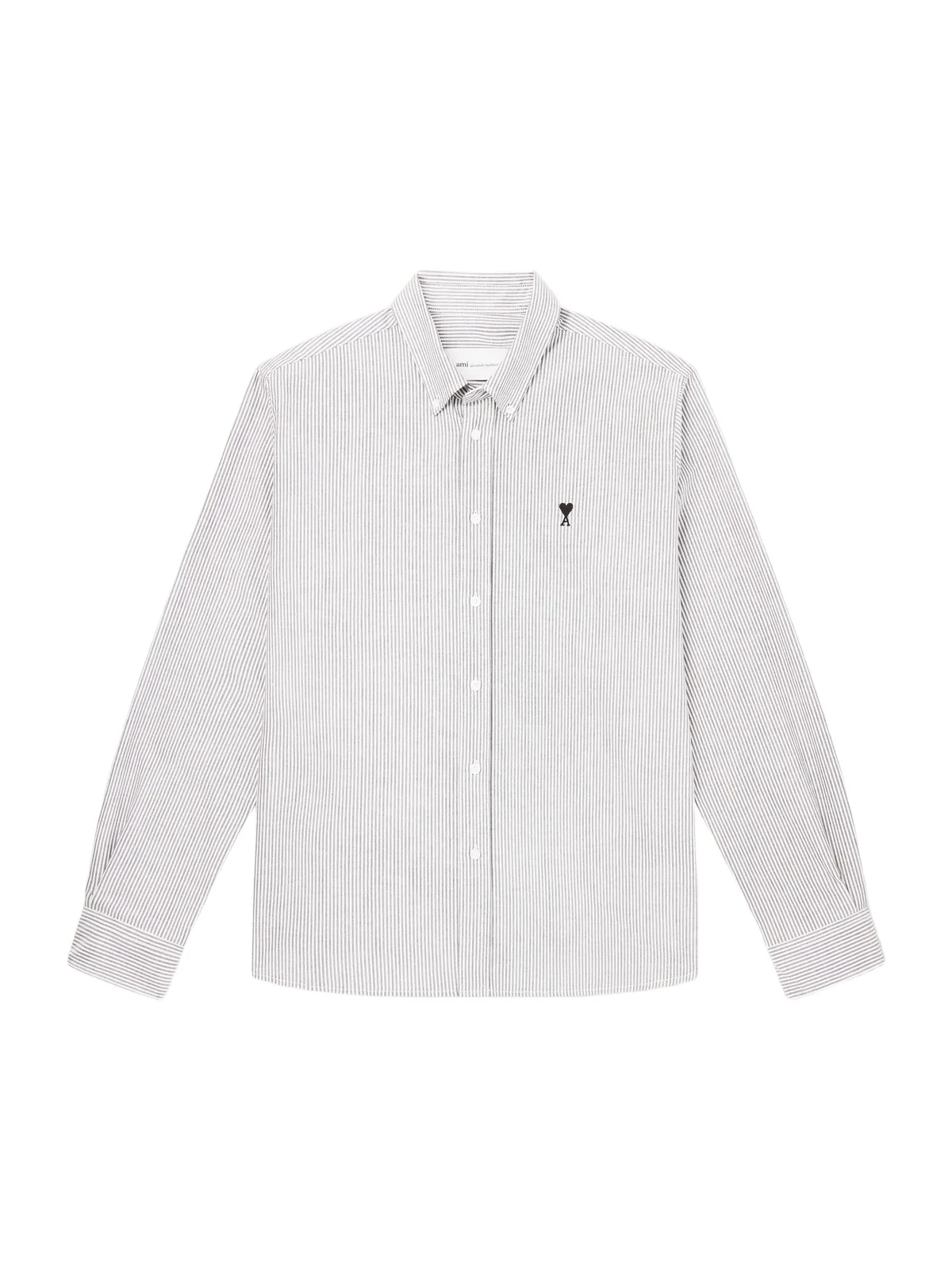 AMI PARIS Logo-Embroidered Striped Cotton-Oxford Shirt - Men