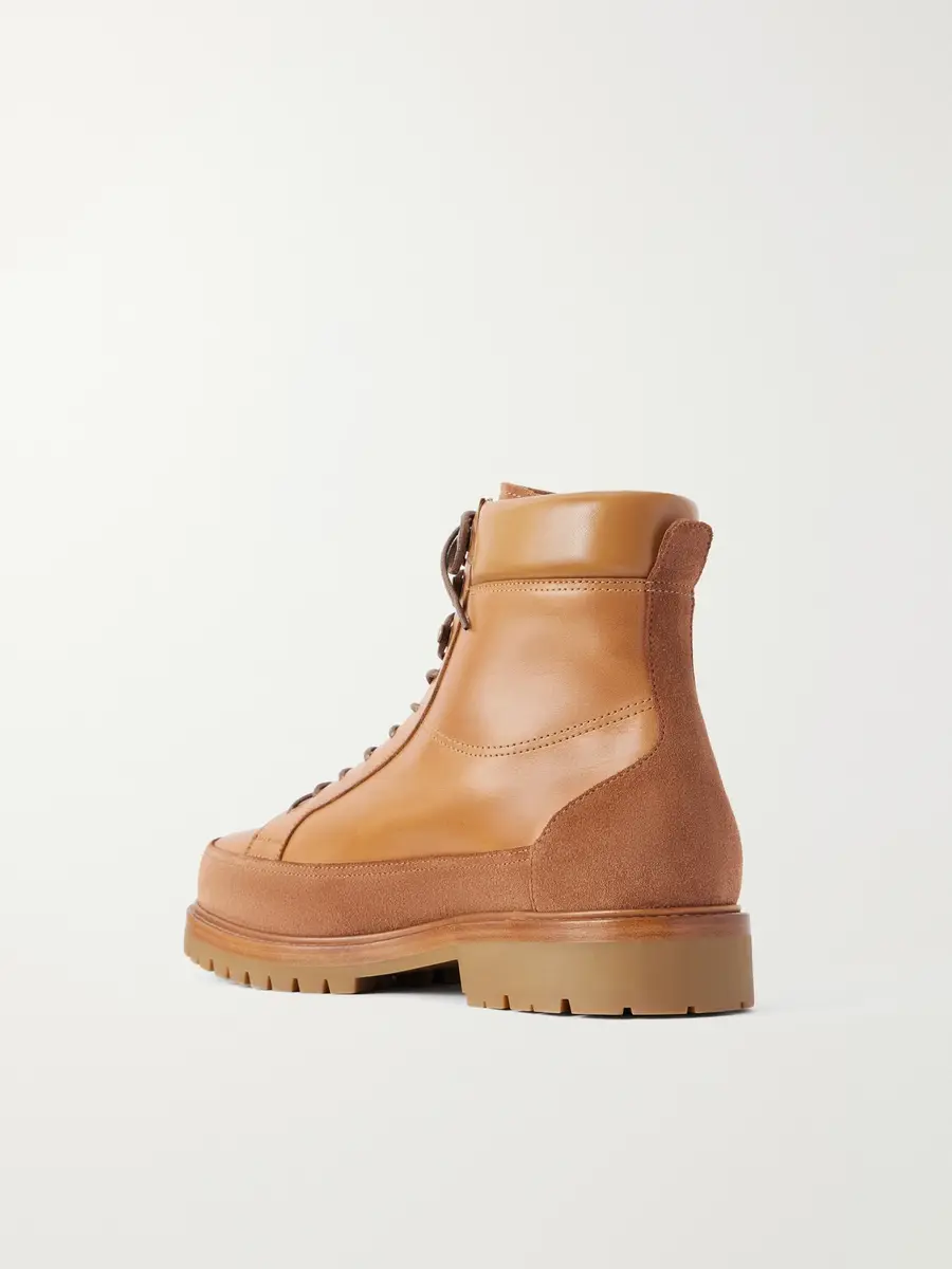 Brunello Cucinelli Suede-Trimmed Leather Hiking Boots - Men | Thumbnail 4 Brunello Cucinelli Suede-Trimmed Leather Hiking Boots - Men | Thumbnail 4