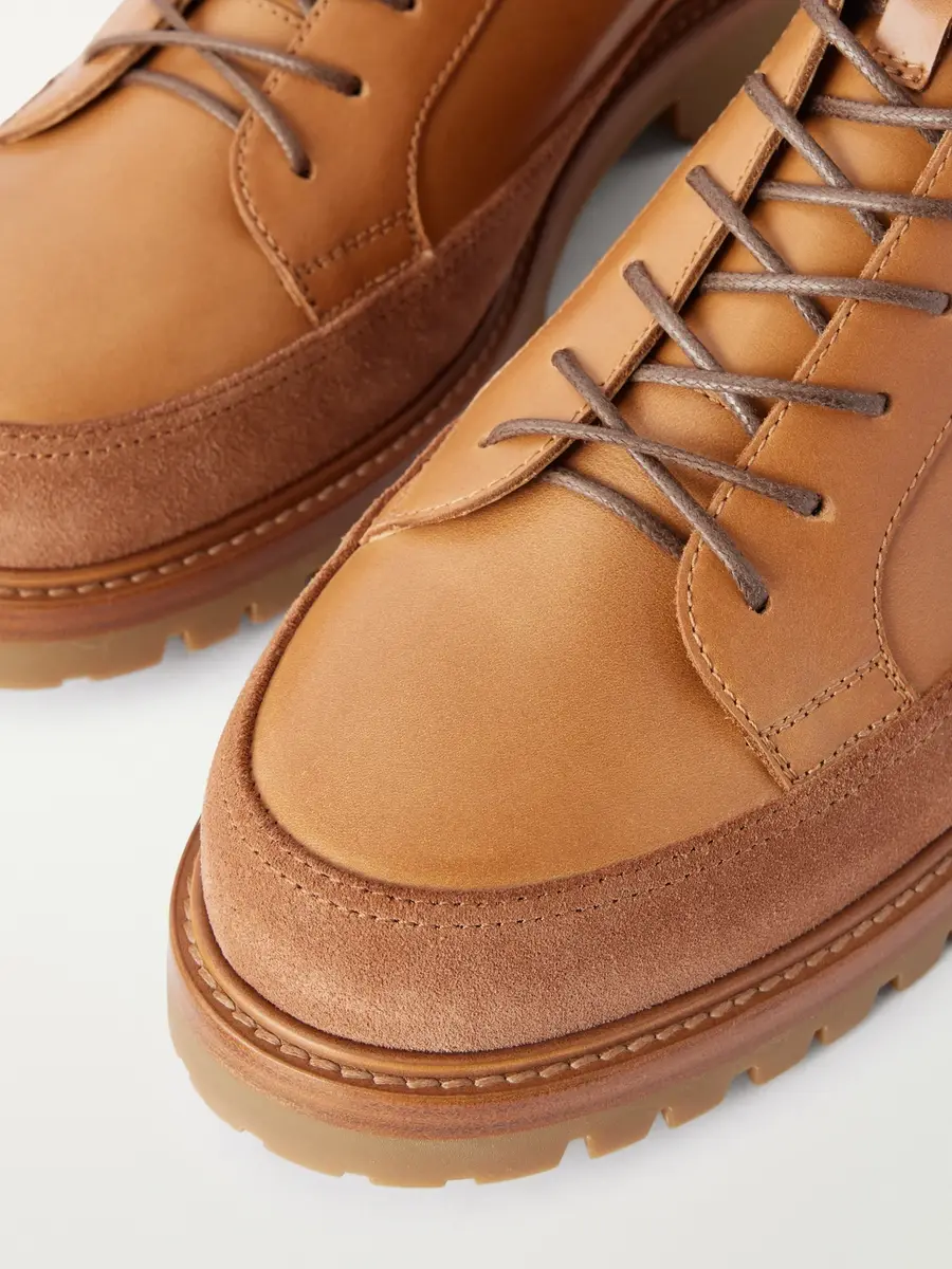 Brunello Cucinelli Suede-Trimmed Leather Hiking Boots - Men | Thumbnail 5 Brunello Cucinelli Suede-Trimmed Leather Hiking Boots - Men | Thumbnail 5