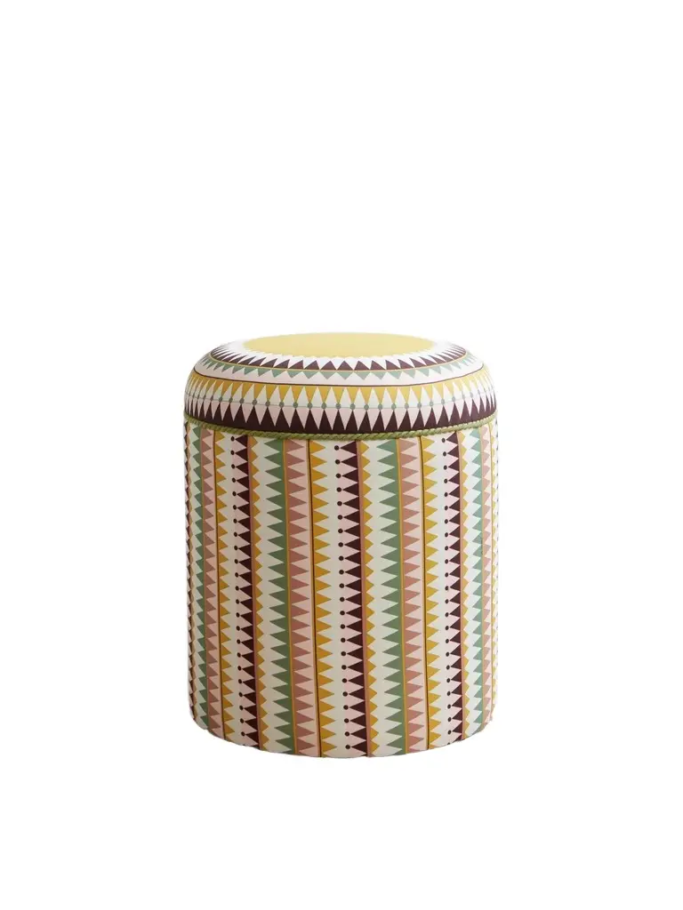 La DoubleJ Baba Printed Canvas Outdoor Pouf - Men