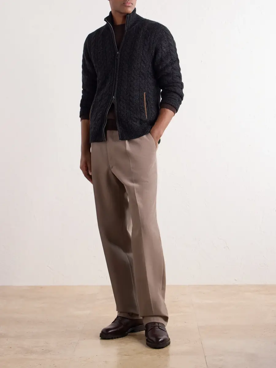 N.Peal Richmond Cable-Knit Cashmere Cardigan - Men | Thumbnail 2