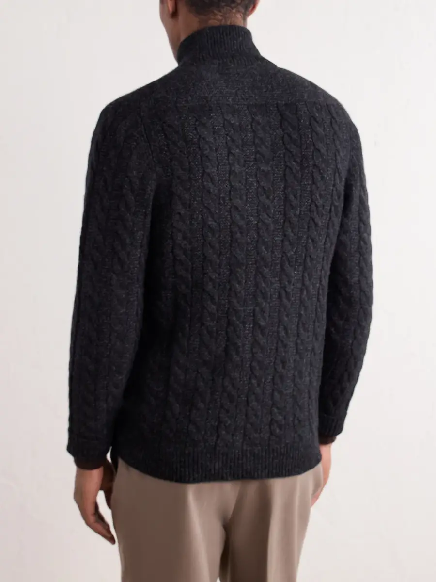 N.Peal Richmond Cable-Knit Cashmere Cardigan - Men | Thumbnail 4
