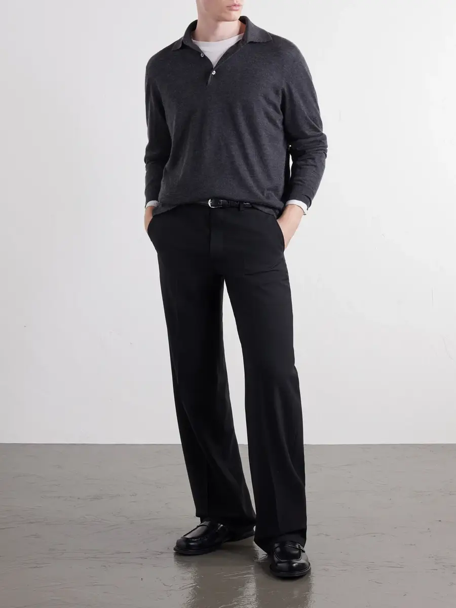 Thom Sweeney Cashmere and Silk-Blend Polo Sweater - Men | Thumbnail 2
