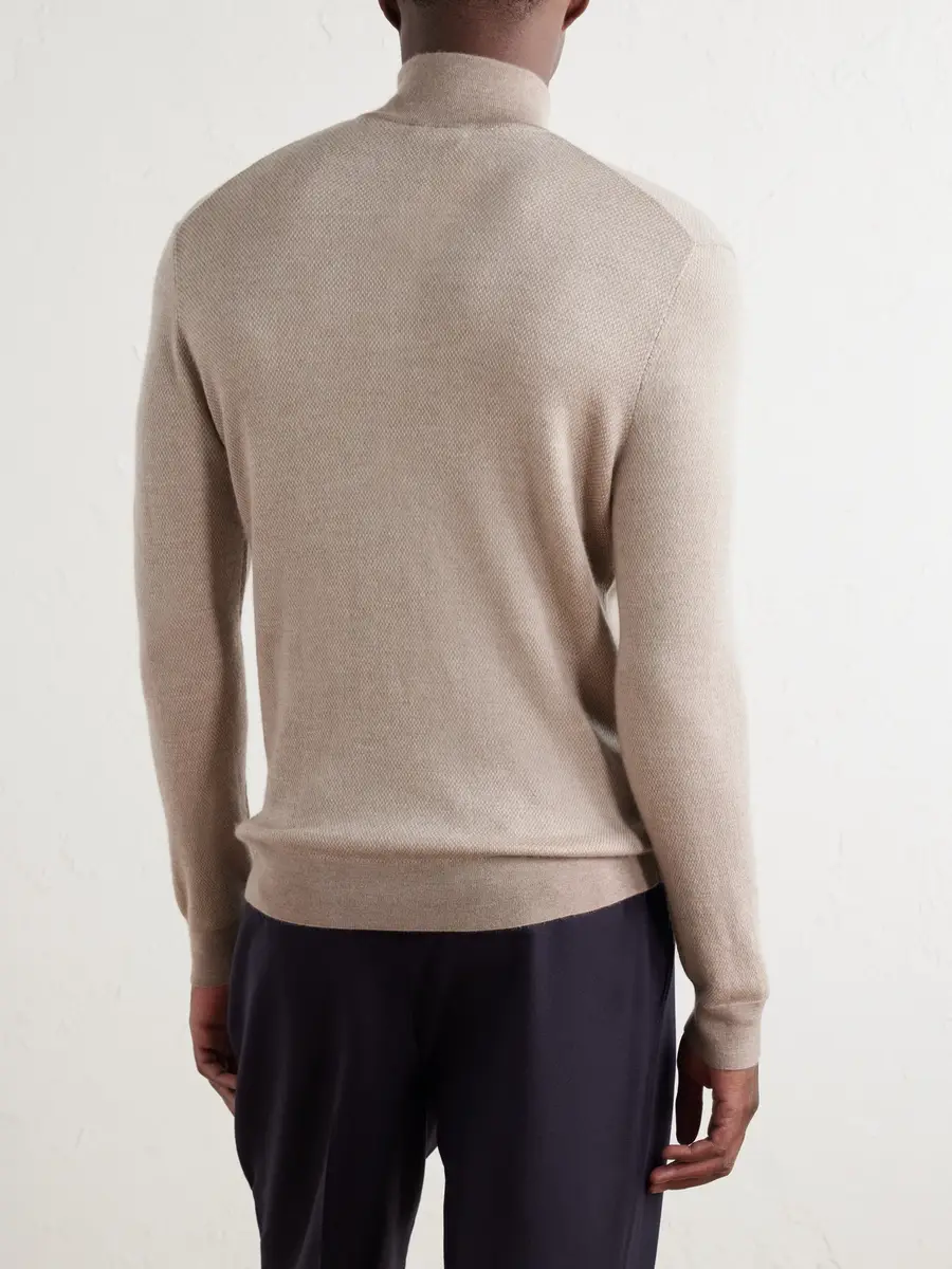 N.Peal Regent Cashmere and Silk-Blend Half Zip-Up Sweater - Men | Thumbnail 4 N.Peal Regent Cashmere and Silk-Blend Half Zip-Up Sweater - Men | Thumbnail 4