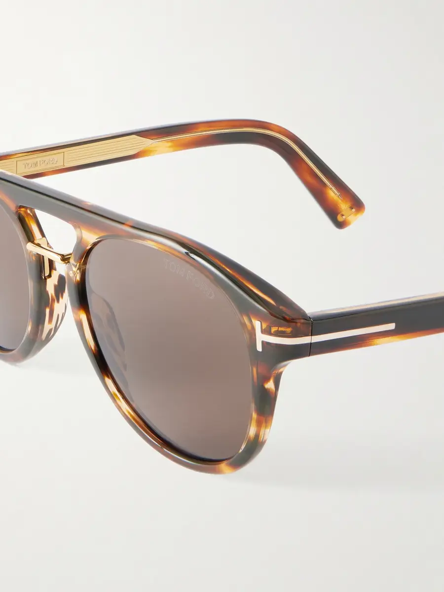 Tom Ford Icon Double-Bridge Aviator-Style Acetate Sunglasses - Men | Thumbnail 3