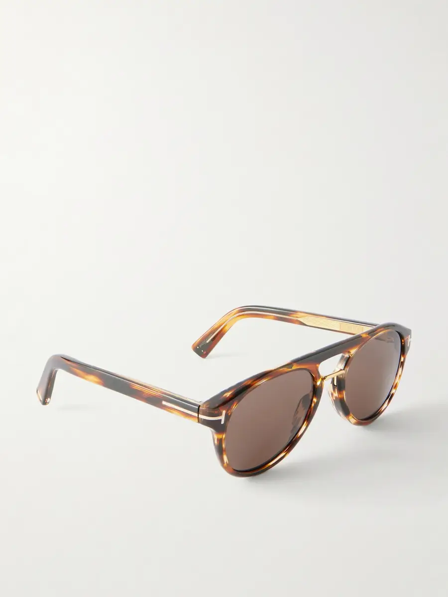 Tom Ford Icon Double-Bridge Aviator-Style Acetate Sunglasses - Men | Thumbnail 4