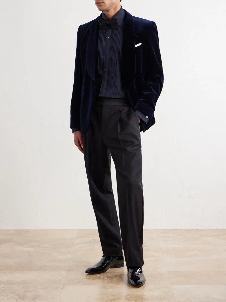 Thom Sweeney Fly Classic-Collar Wool and Silk-Blend Shirt - Men | Thumbnail 2 Thom Sweeney Fly Classic-Collar Wool and Silk-Blend Shirt - Men | Thumbnail 2
