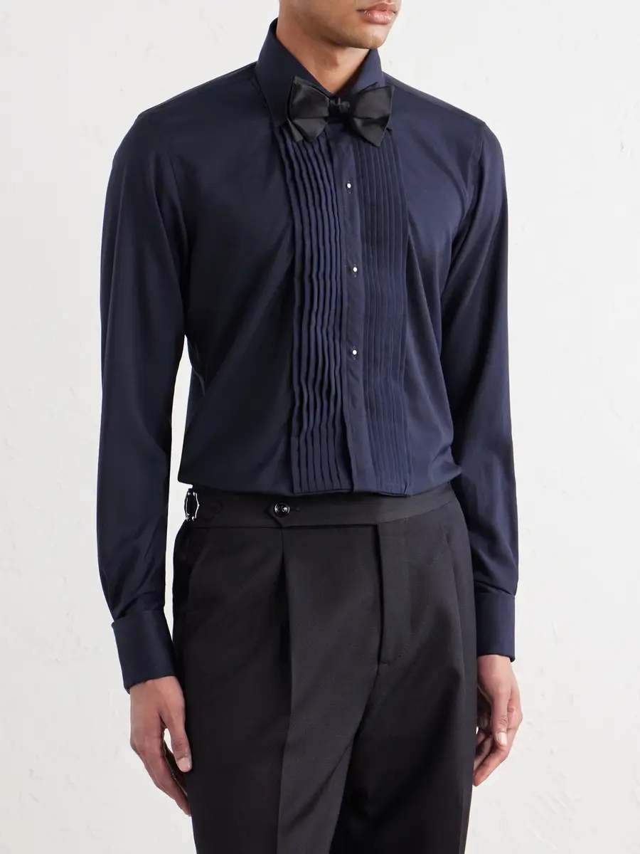 Thom Sweeney Fly Classic-Collar Wool and Silk-Blend Shirt - Men | Thumbnail 3 Thom Sweeney Fly Classic-Collar Wool and Silk-Blend Shirt - Men | Thumbnail 3