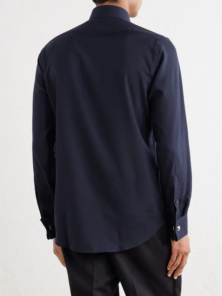 Thom Sweeney Fly Classic-Collar Wool and Silk-Blend Shirt - Men | Thumbnail 4 Thom Sweeney Fly Classic-Collar Wool and Silk-Blend Shirt - Men | Thumbnail 4