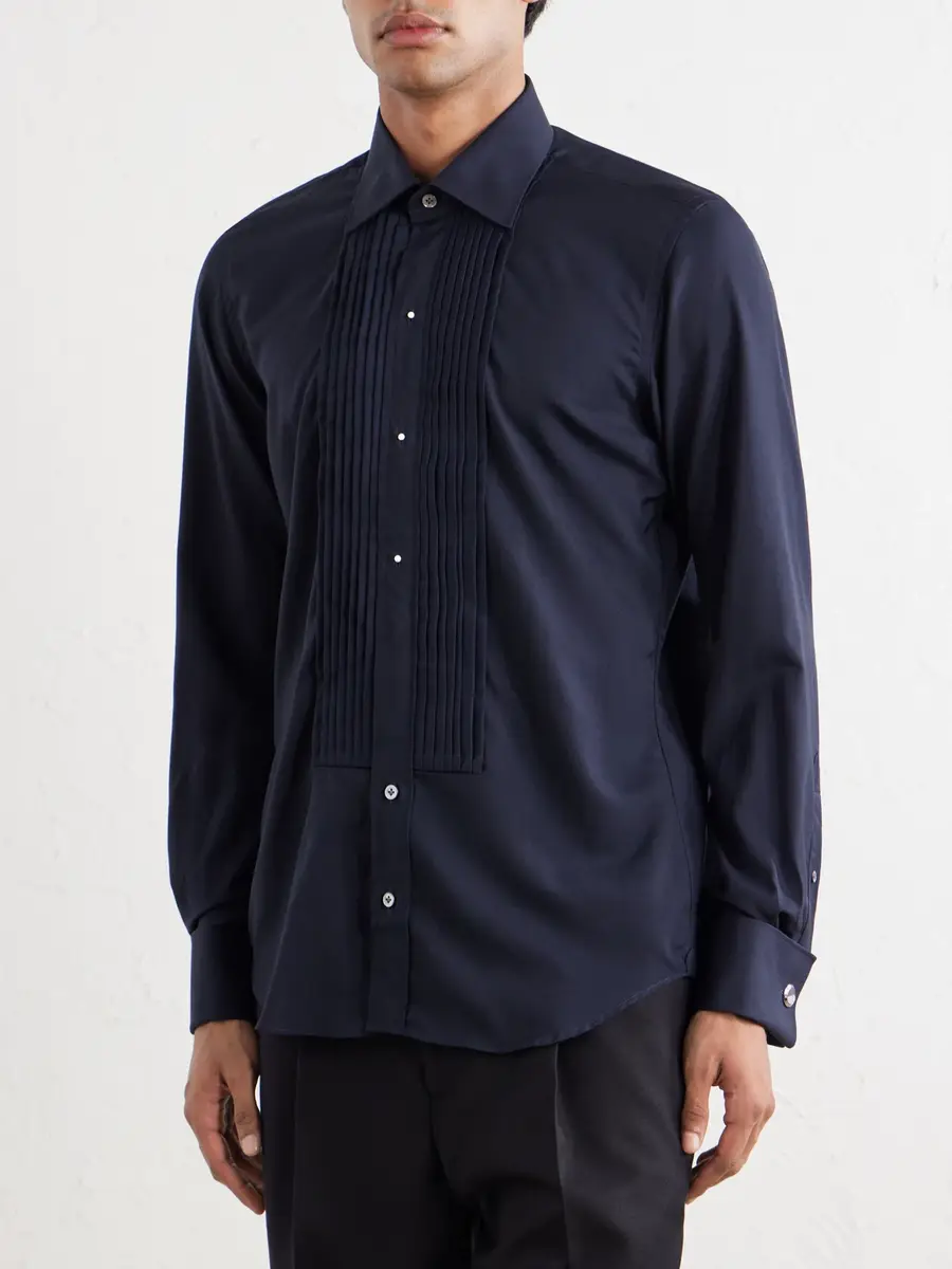 Thom Sweeney Fly Classic-Collar Wool and Silk-Blend Shirt - Men | Thumbnail 5 Thom Sweeney Fly Classic-Collar Wool and Silk-Blend Shirt - Men | Thumbnail 5
